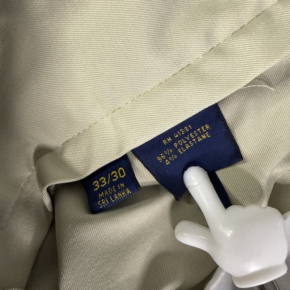 Polo Ralph Lauren Performance Stretch Classic Fit Golf Khaki Chino Tech 33x29 - Picture 5 of 9